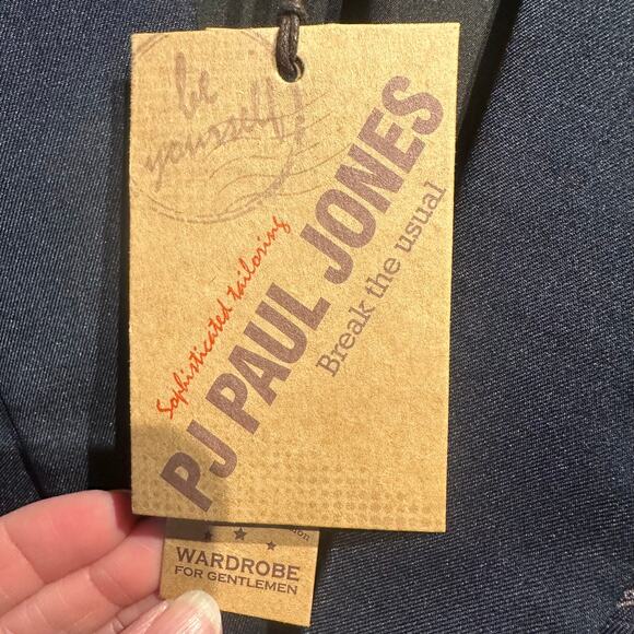 NWT PJ Paul Jones Size Large Blazer Sportcoat Black Pocket Square Office Work - Picture 3 of 15